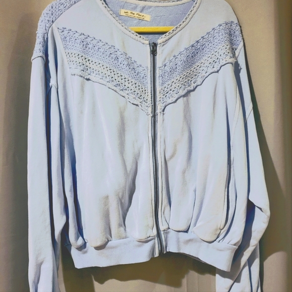 Free People Jackets & Blazers - Free People We The Free True Blue Crochet Jacket